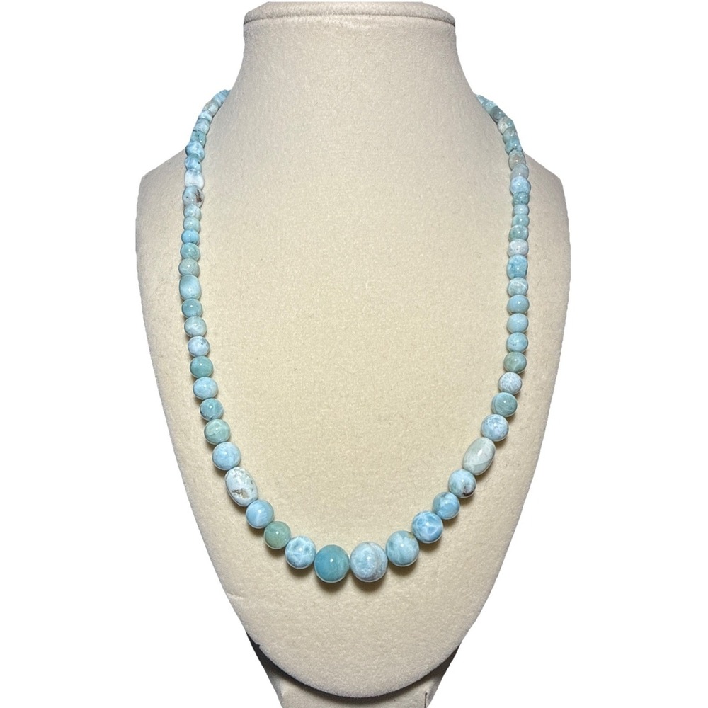 Jay King Amazonite and‎ Sterling Silver Graduated Beaded Necklace J13-2